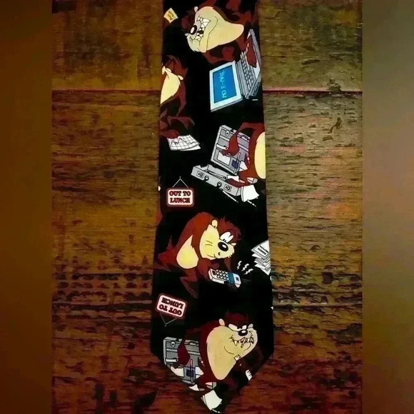 Warner Bros Vintage 1999 Looney Tunes Tasmanian Devil Men’s Neck Tie - Picture 1 of 4